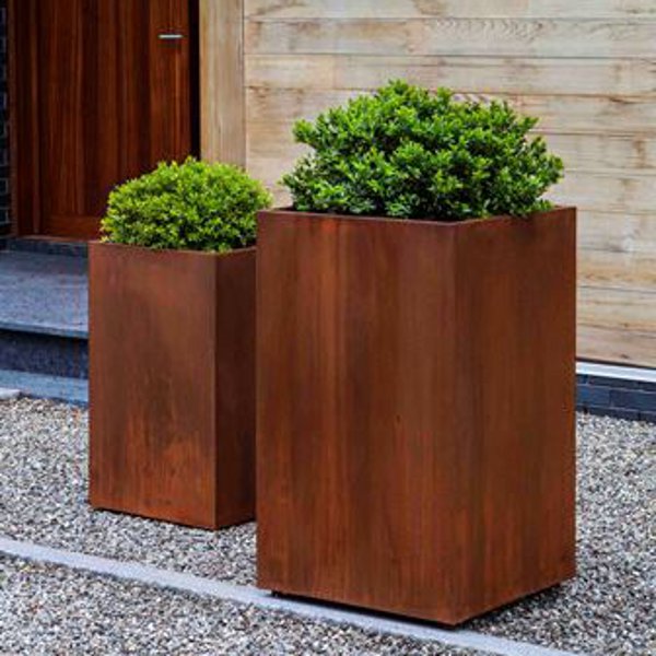 6690-9602 Steel Tall Cube Planter (set of 2)