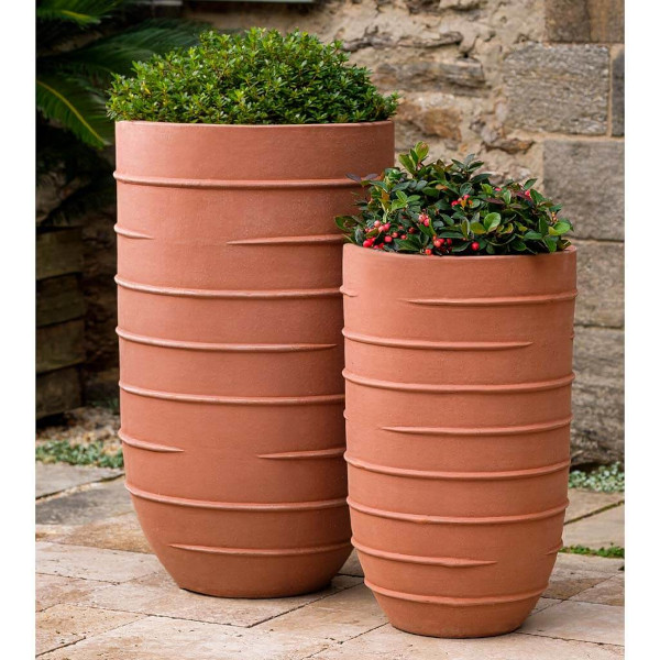 8945-8602 Logis Planter, Tall-Terra Rosa-Set of 2