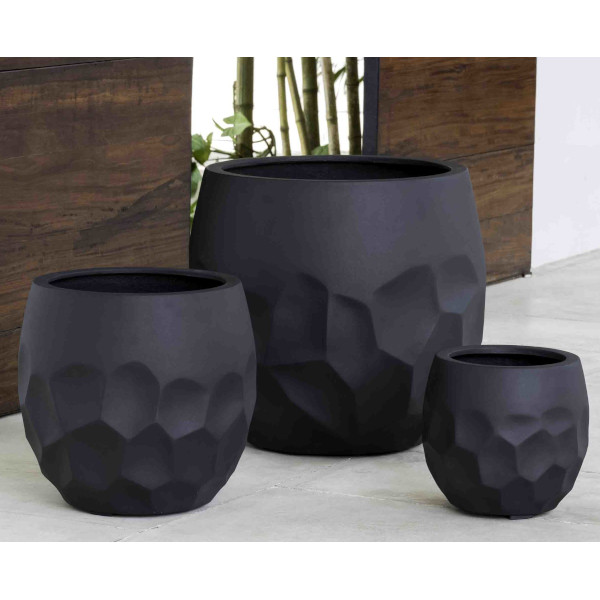 94-004-13903 Prism Planter Medium- Onyx Black Set of 3