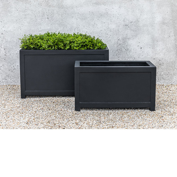 94-018-13902 Oxford Rectangle Planter-Onyx Black-Set of 2