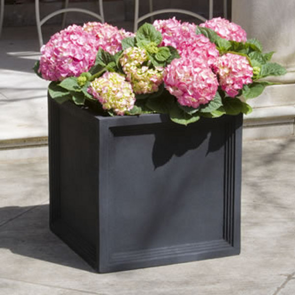 94-160-13904 Sandhurst Square Planter-Onyx Black Lite-Set of 4