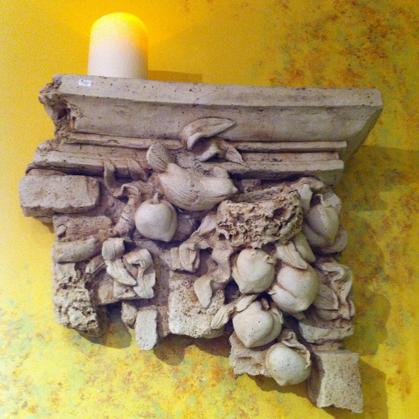 Bird and Fruit Concrete Wall Plaque