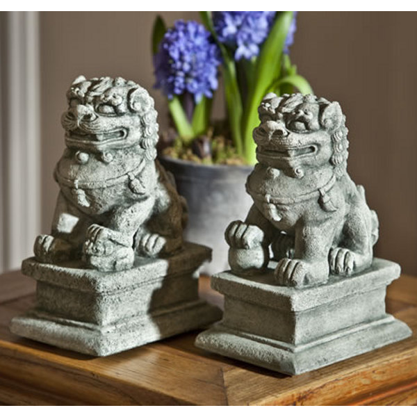 OR-129 Small Temple Foo Dog Left and OR-130 Small Temple Foo Dog Right