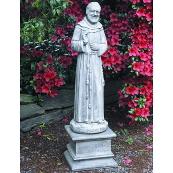 R-047 Padre Pio on PD-38 Plain Quadro Pedestal