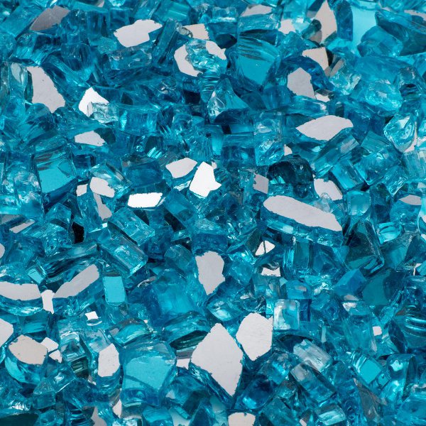 Fire-Crushed Glass-Aqua Reflective