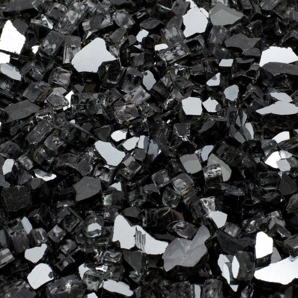 Fire-Crushed Glass-Black Reflective