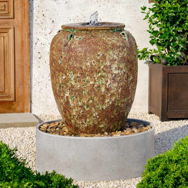 Ceramic GF-6654-4201R Jakarta Fountain-Round Basin-Angkor Green Mist